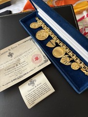 Vintage Camrose Kross JBK Gold Charm Bracelet COA 7″ NEW