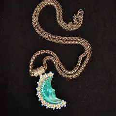 Kirks Folly Goddess Moon Magnetic Necklace & Pendant 30″ Celestial Gold Tone