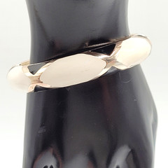 Black White Geometric Abstract Enamel Print Silver Tone Hinged Bangle Bracelet