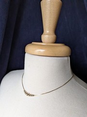 Vintage 7 Graduated Station Ball BEAD Gold Tone Necklace 16″ Chain AS IS