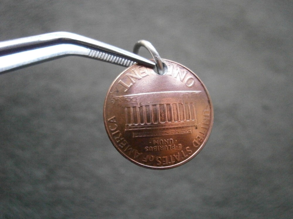 Domed Lincoln Memorial 1 Cent Penny Coin Charm Pendant ~ 2008 ~ 2.6g