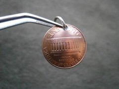 Domed Lincoln Memorial 1 Cent Penny Coin Charm Pendant ~ 2008 ~ 2.6g