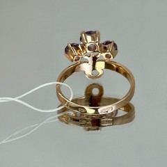 USSR Vintage Original Alexandrite (lab. made) Rose Gold Ring 583 14K 2,59 g.