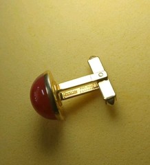 3pc Vtg Swank signed Blue Rivoli Lucite Bullet Back Cufflinks Red & Textured Lot
