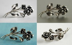 Antique brooch Rose silver 835 jeweler Theodor Klotz TEKA Niměčina Germany Mark