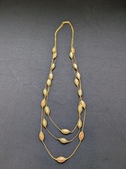 Vintage Casual Corner Triple Strand Enamel Necklace
