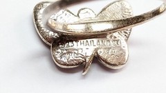 ONYX MOP RING SIZE 8 3/4 STERLING SILVER BUTTERFLY RING SIGNED 925 THAILAND SX