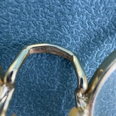 Vintage BROOCH / PIN Gold Rim Eyeglasses Miniature Doll Chain Spectacles Glasses
