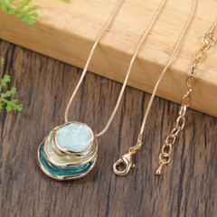 Fashion Enamel Zinc Alloy Necklace Golden Chain Jewelry Women Men Gift New