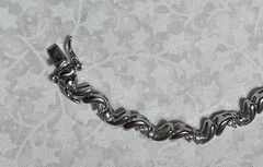 Tennis Bracelet, Vintage, Silvertone & Clear Crystals, Open Box Clasp, 7 Inches
