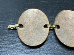 MID-CENTURY MOD ENAMEL COPPER & ENAMEL OVAL LINK BRACELET BY INGA CARLSON M161