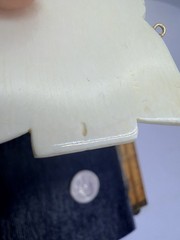 Carved Bleached Cow Bone Face Pendant Findings Vintage RO-DO Rosemary G NOS