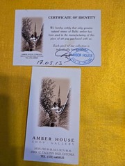 A one-of-a-kind amber necklace made in Estonia in the Amber House