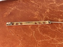 Antique 10k Gold Top Bar Brooch Engraved Flower Design Edwardian Era FJ247