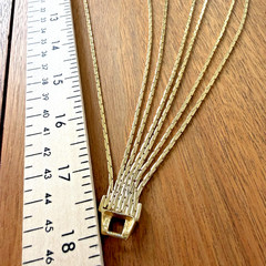 Vtg Nolan Miller Necklace Liquid Multi-Strand Necklace Rhinestone Buckle Gold