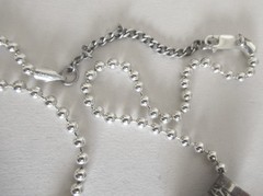NAVAJO? STERLING PENDANT NECKLACE by AT, 2 1/2 INCHES PENDANT, 19 INCHES CHAIN