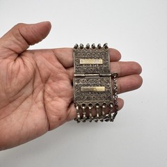 Antique Ottoman Turkish Silver Tone Filigree Stick Pin Bracelet 8.25″