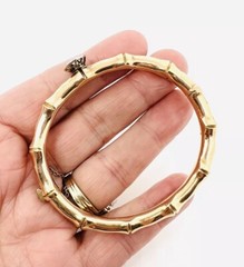 Victorian 15ct 15k Gold Rose Cut Diamond Bangle Bracelet 19.34g Antique Jewelry