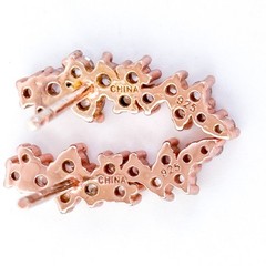 Vintage Sterling Silver 925 Rose Gold Tone Cubic Zirconia Earrings
