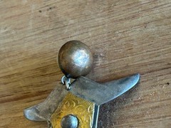 Modernist Earrings Mixed Metal Upper Torso Head Open Arms Vtg Pair Amazing