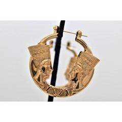 Luxor Vintage Earrings Gold Pharaoh Egyptian Chunky Dangle NOS 1990s A22