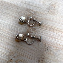 Vintage Gold Tone Faux Fire Opal Adjustable Screw Clip On Dangle Earrings