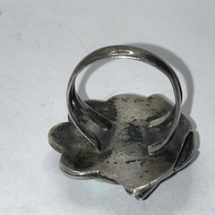 Sterling Silver 925 Green Stone Ring Very Old Vintage Sz 7.5
