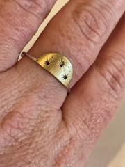 Celestial Star Ring SZ 10 Handmade Sterling Silver Brass Etsy Hoodooloulou Boho