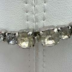 Vintage 1940s 1950s Rhinestone Necklace Earrings Set Smoky Gray Dangle