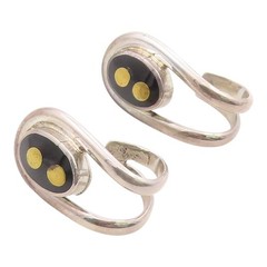 925 Sterling Silver Vintage Earrings MEXICO Enamel Split Shank Studs EG14416