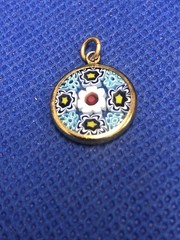 VINTAGE MURANO GOLD TONE MILLEFIORI MULTICOLORED PENDANT CHARM