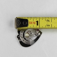 Vintage Crea Sterling Nassau Charm Pendant Faux Pearl Garnet Bahamas Palmtree
