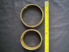 Vintage Lot of 2 Gold Floral Engraved Hinged (1) Brass Bangle Bracelets