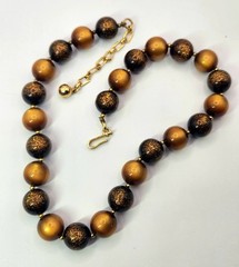 Vintage Trifari necklace Moonglow & Brown Confetti Lucite 1970-80’s Collectible
