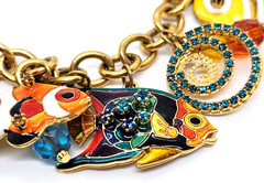 VHTF Lunch At The Ritz Clownfish Bracelet Excellent Condition! 7 1/2″ Signed