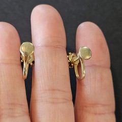 Vintage 60s Pink Topaz Rhinestone Huggies Gold Tone Earrings Screwback