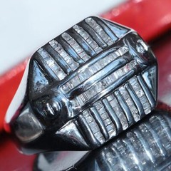 14k white gold ring 1.00ct natural diamond size 8.5 vintage handmade 8.2gr Gab6