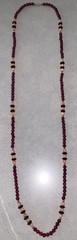Antique 14k Gold Garnet Coral Onyx Necklace 28″