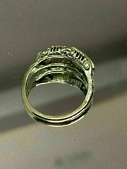 Art Deco Style Lab Created Diamond & Sapphire 14K White Gold FN Engagement Ring