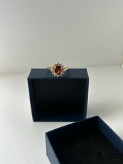 Vintage Red Cubic Zirconia Ring Gold Plated Womens Size 8.5