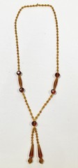 Vintage 1920s faceted amber glass flapper beads necklace art deco