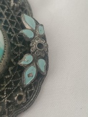 Vintage Pendant Filigree Silver Ornate Teardrop European Jewelry no Ring J2