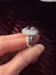 Vintage Ross-Simons Amethyst In Sterling Silver Dome Statement Ring Size 8