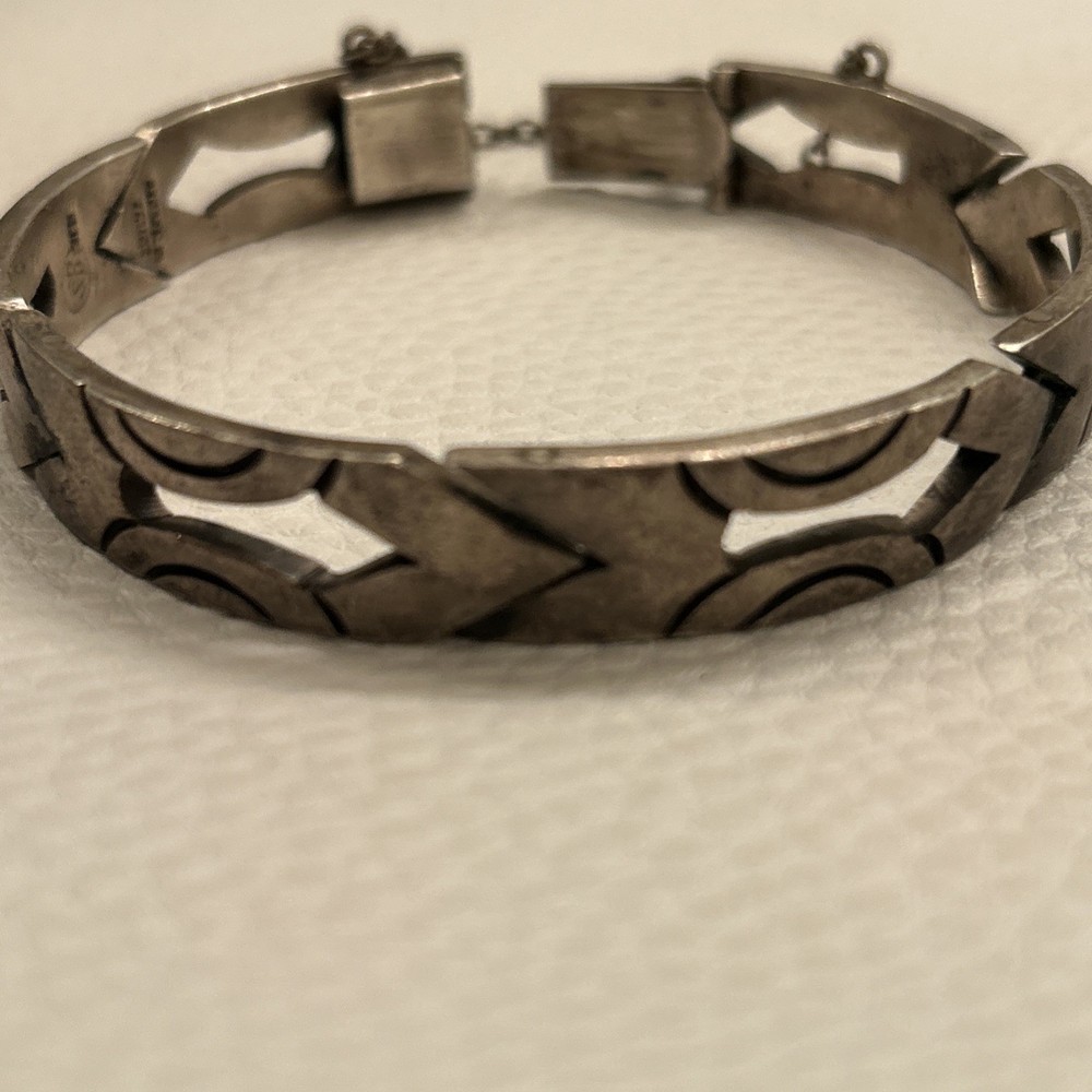 Rare J Sotelo STERLING SILVER 925 TESTED MODERNIST BRACELET Vintage TAXCO Mexico