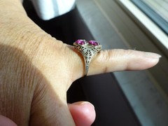 TITANIC C1900 10k Gold Gemstone Filigree Ring RARE Maltese Cross OSTBY BARTON