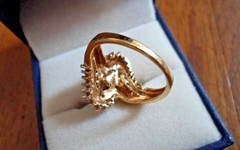 Vintage 10K Gold Diamond Cocktail Cluster Ring 33 Cut Stones Size 7.5 Wt. 5 gr