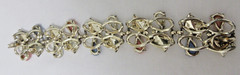 Vintage Gold Tone Pastel Faux Glass Stone and White Enamel Link Bracelet 7 1/2″