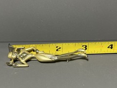 Vintage AJC Fashion Lady in Suit and Hat Brooch Gold Tone Pin 2 7/8 inch