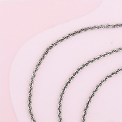 Vtg Art Deco 835 Silver Cable Chain 20″ 1mm Necklace