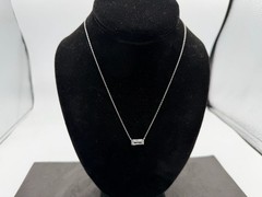 2.49g Vintage Sterling Silver 925 Rectangle Pendant Necklace Adjustable 18 in M